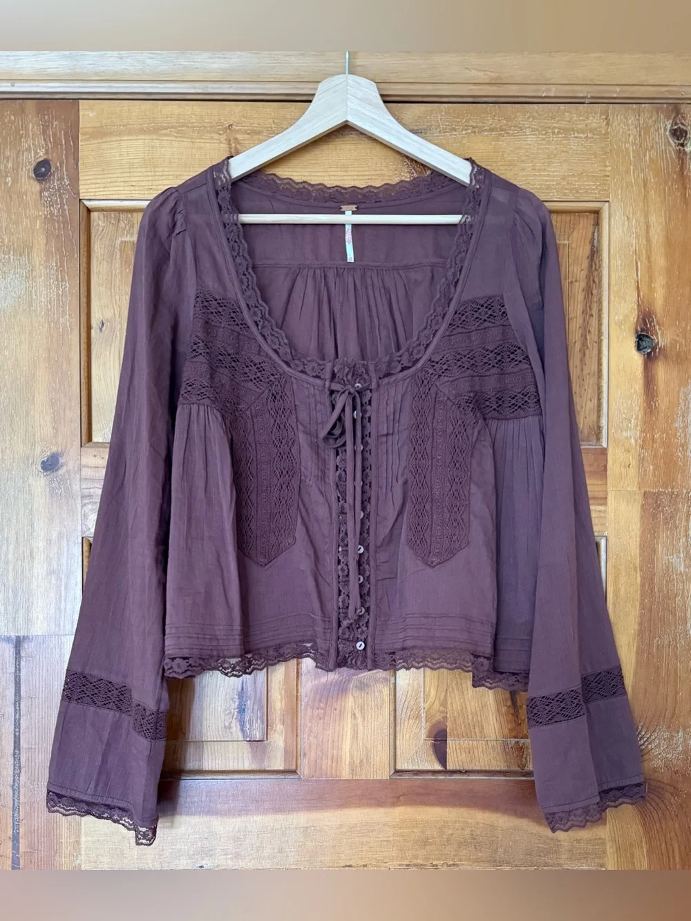 NWOT Free People Forevermore top in brown size XS
